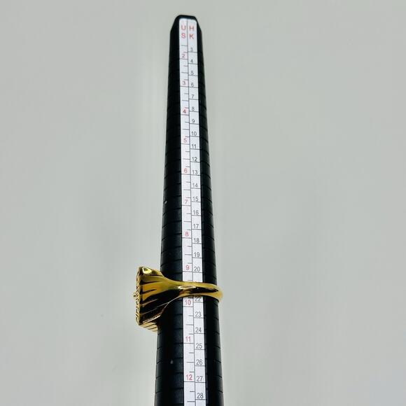 NIB Versace Medusa Head Square Ring 21 US 9.5 Gold Silver Tone Bicolor - Picture 14 of 14